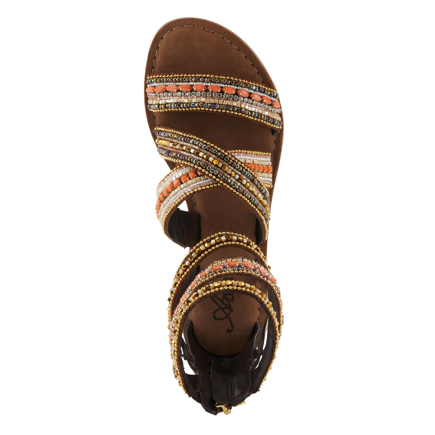 Azura Women's Andromeda Gladiator Flat Sandals with Jewels Gold Multi EU 35 / US 5