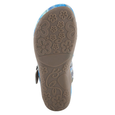 Spring Step L'Artiste Women's Kindness Slide Sandal Blue Multi EU 38 / US 7.5-8