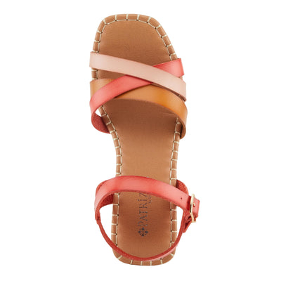 PATRIZIA Women's SANDRINE Quarter Strap Cork Platform Sandals Red Multi EU 38 / US 7.5-8