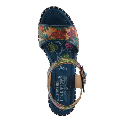 L'Artiste by Spring Step Women's Charisma Sandal, Navy Multi, 9.5-10