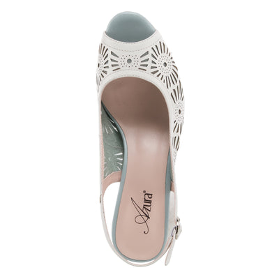 Azura Women's Engagement Heeled Sandal, White Multi, 9.5-10
