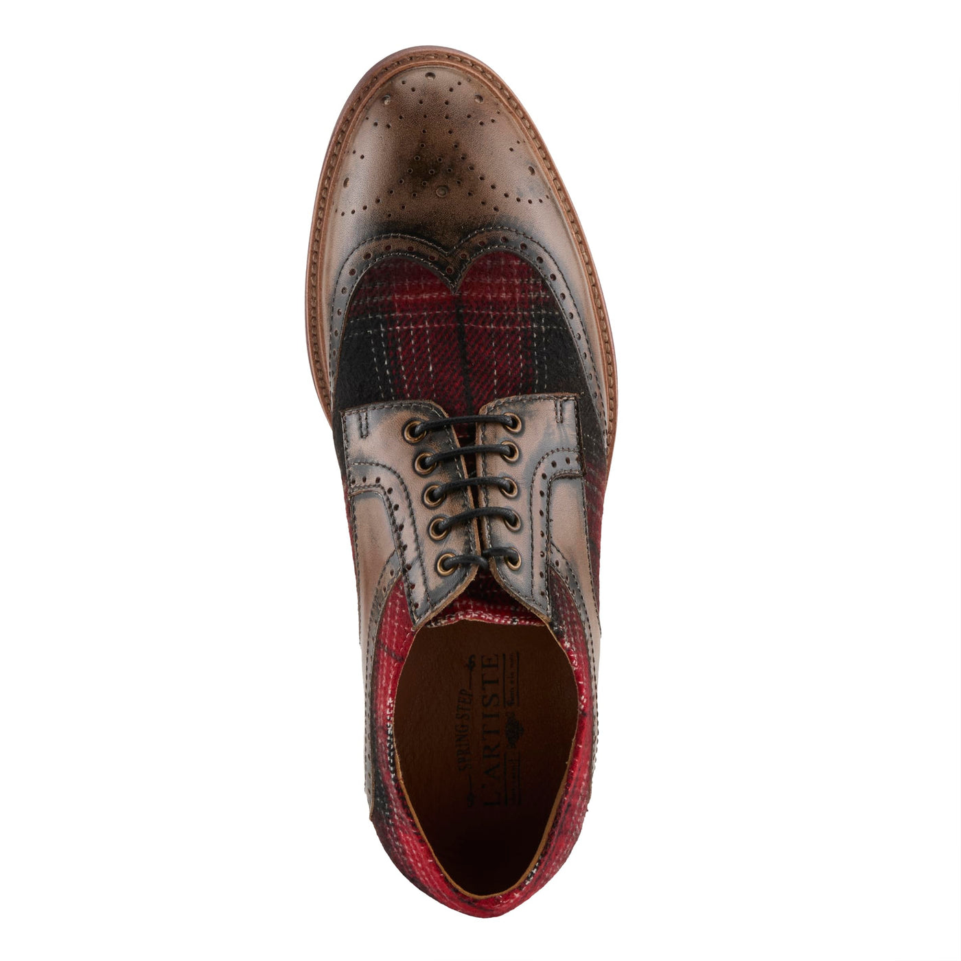 Spring Step L'Artiste Men's Thavo-Plaid Leather Oxford Shoes Grey Multi EU 43 / US 9.5-10