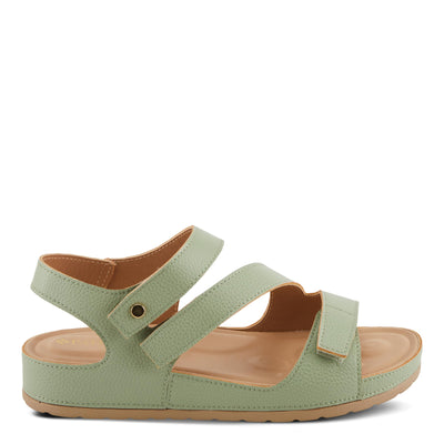 PATRIZIA Women's AREZA Asymmetrical Slingback Flat Sandals Olive Green EU 36 / US 5.5-6