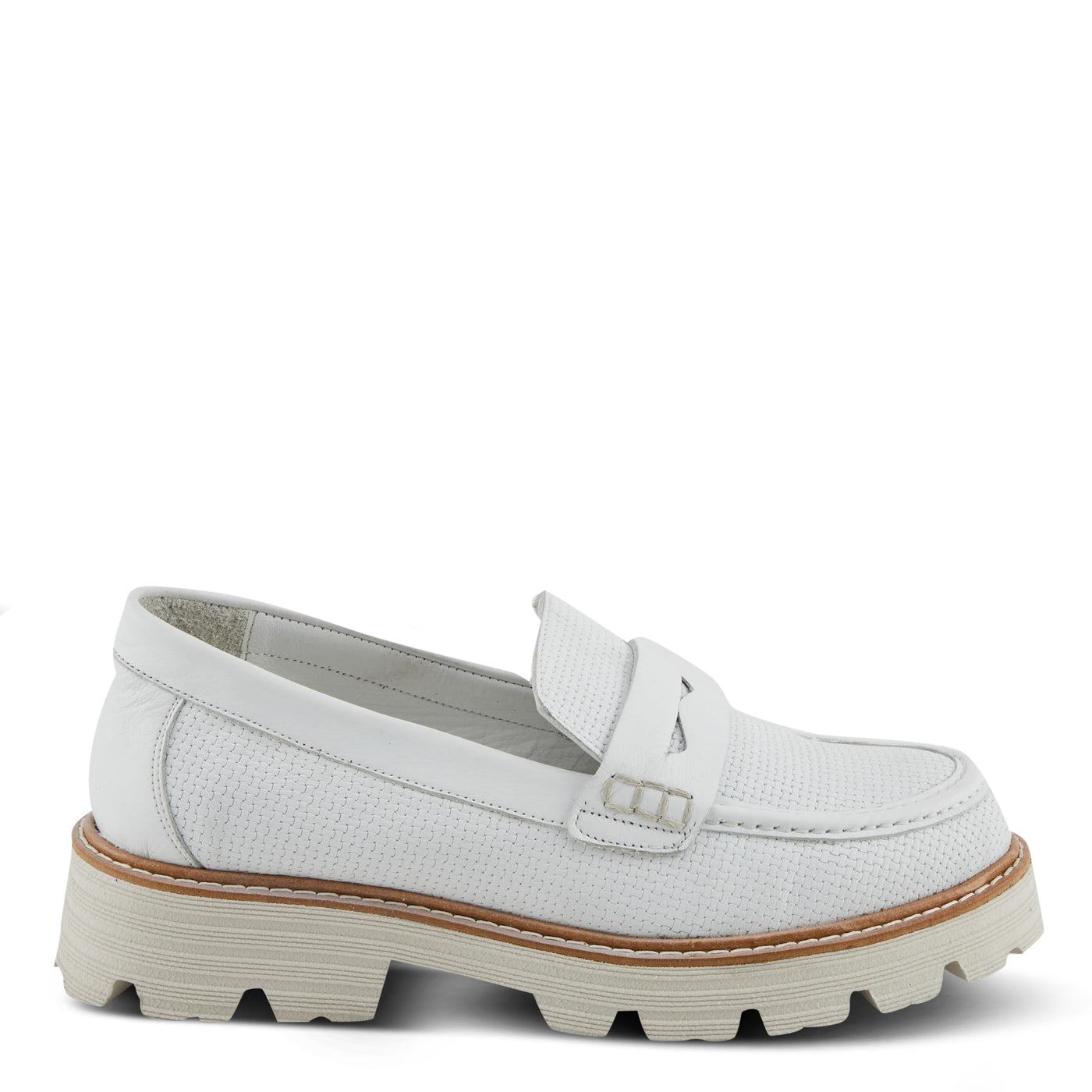 Spring Step Lexington Women's Lugged Loafers with Soft Leathers and Penny Keeper Detail White EU 42 / US 10.5-11