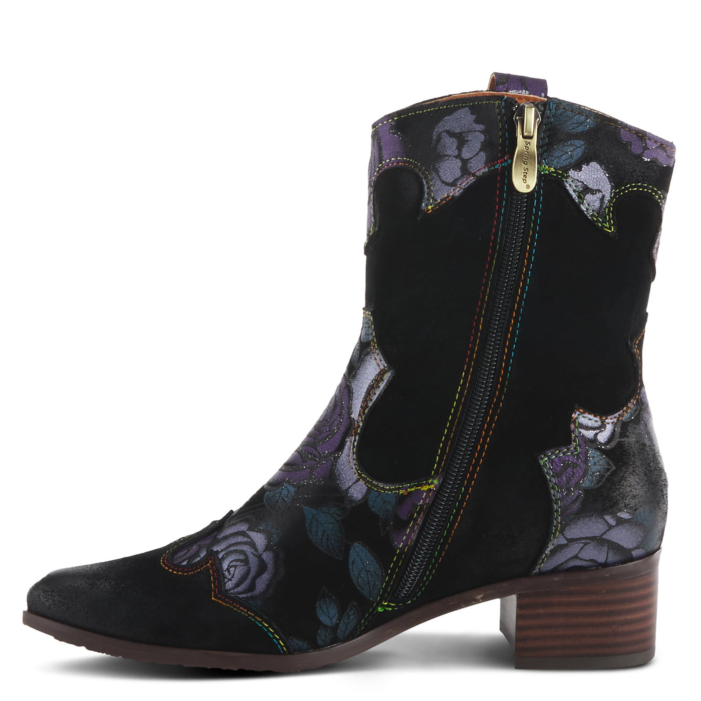 L'Artiste by Spring Step Women's Lady Luck Western Boot, Purple Multi Suede, 8.5