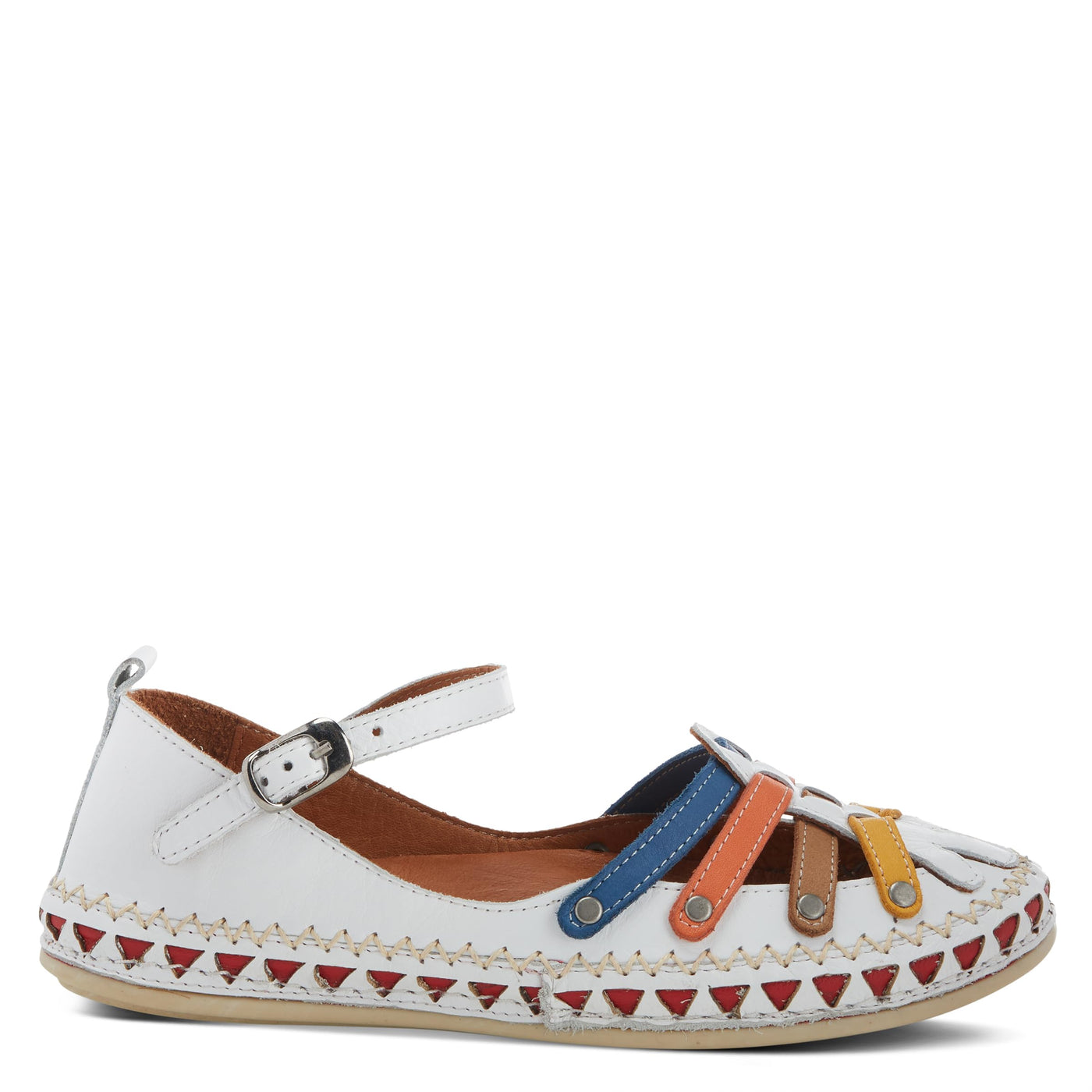 Spring Step Women's Apache Mary Jane Flat Shoe White Multi EU 42 / US 10.5-11