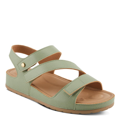 PATRIZIA Women's AREZA Asymmetrical Slingback Flat Sandals Olive Green EU 36 / US 5.5-6