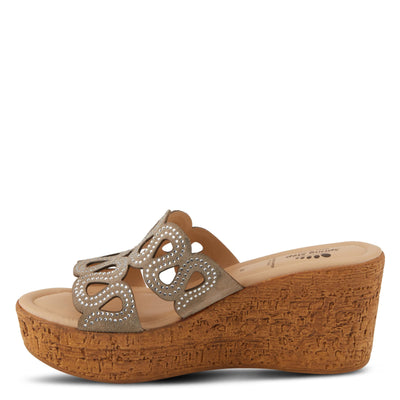 Spring Step Women's Mssteamy Slide Wedge Sandal Beige Suede EU 40 / US 9