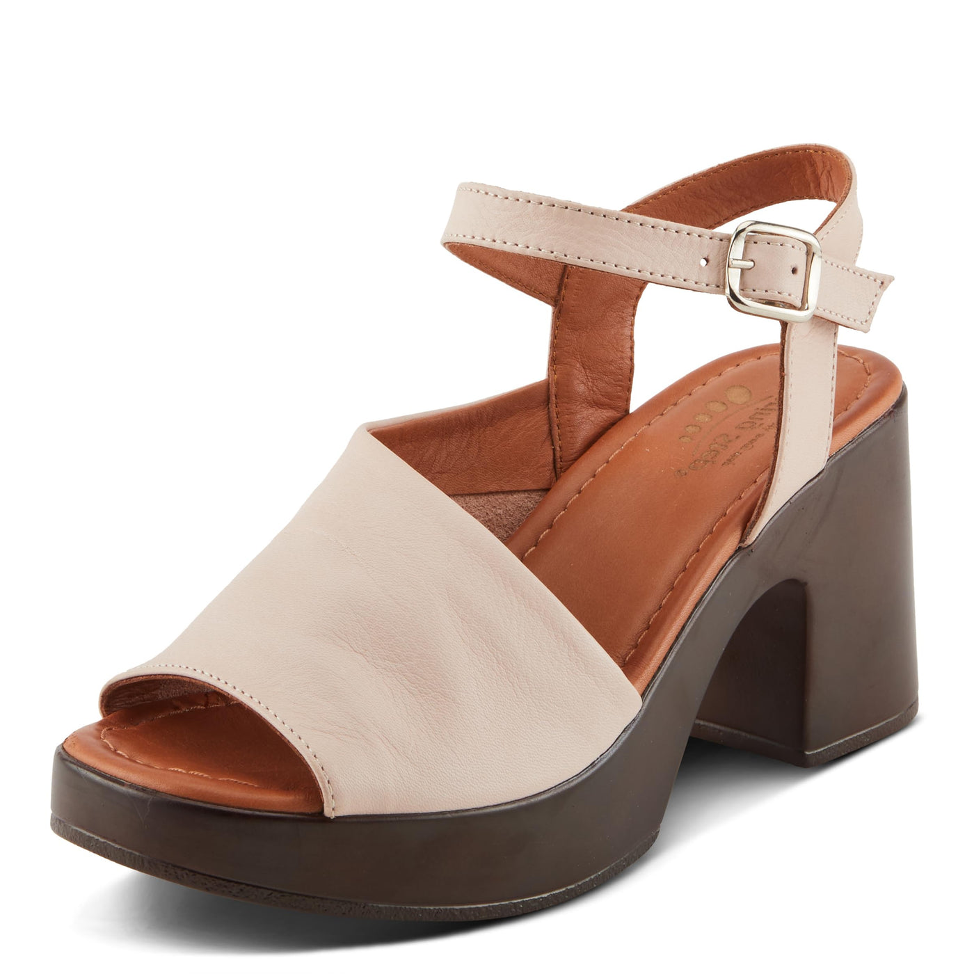 Spring Step Cello Women's Block Heels with Asymmetrical Upper and Buttery Leather Blush EU 37 / US 6.5-7