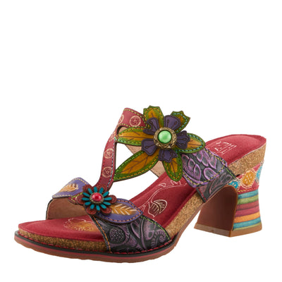 Spring Step L'Artiste Women's Rossie Slide High Heel SandalRed Multi EU 36 / US 5.5-6