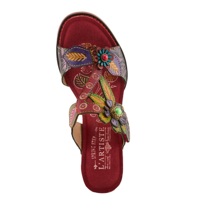 Spring Step L'Artiste Women's Rossie Slide High Heel SandalRed Multi EU 36 / US 5.5-6