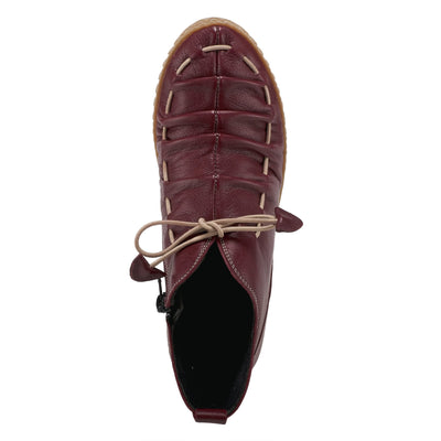 Spring Step Nespea Booties for Women - Waterproof Leather Women's Shoes with Zipper Closure - Western Ankle Boots for Women with Low Heel - Bordeaux EU 39 / US 8.5