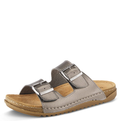 Flexus Women's Abbas Slide Sandal Pewter EU 37 / US 6.5-7