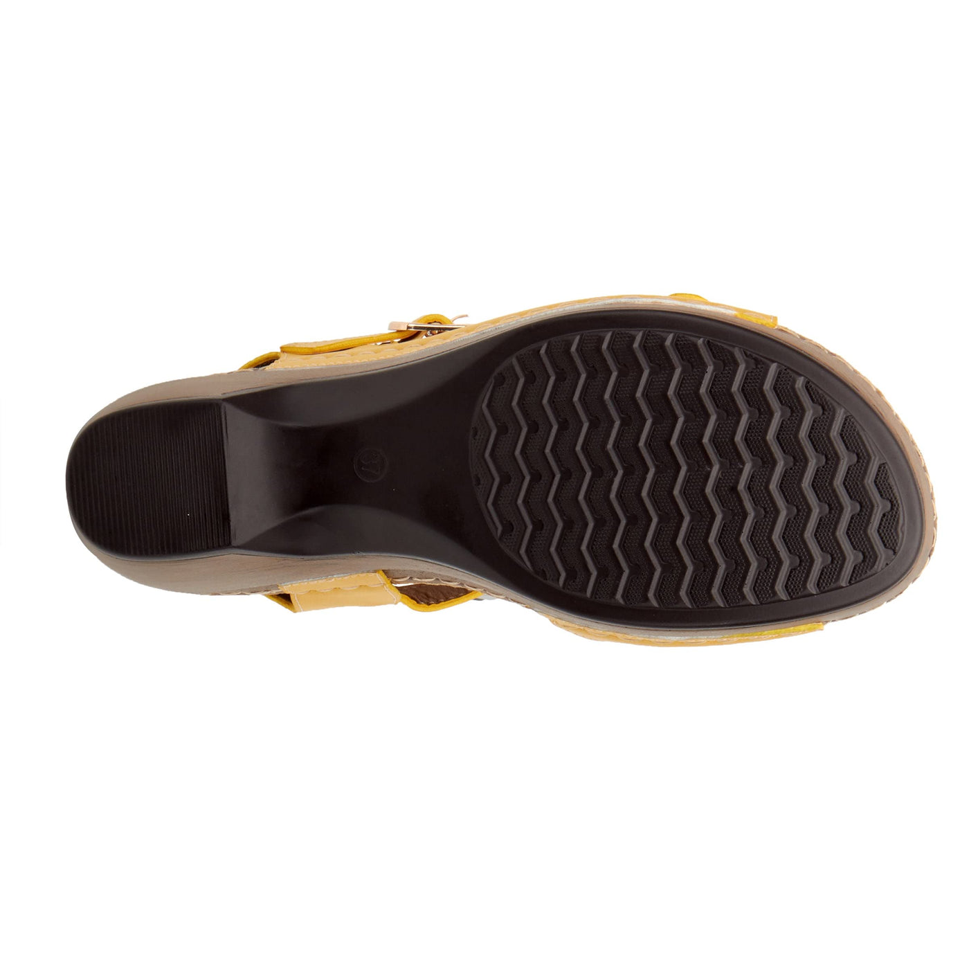 PATRIZIA Spring Step Shantay Wedge Sandals for Women - Ladies Sandals with Ankle Strap Buckle Closures - Womens Casuals Sandals for Outdoor - Yellow EU 36 / US 5.5-6
