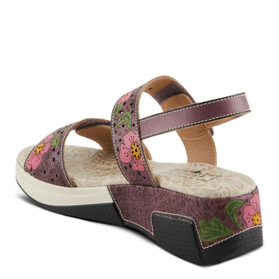 Spring Step L'Artiste Women's CAITLINA - Hand-Painted Floral Athleisure Sandals for Women Plum Multi EU 35 / US 5