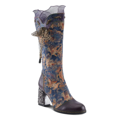 Spring Step L'Artiste Rorria Women's Statement Bootie - Crinoline Details, Cheetah Print Lace, Feminine & Playful Ankle Boots Purple Multi EU 39 / US 8.5