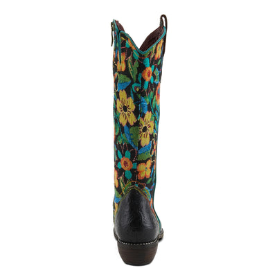 Spring Step L'Artiste Women's Rodeoqueen Leather Tall Boot Black Multi EU 40 / US 9