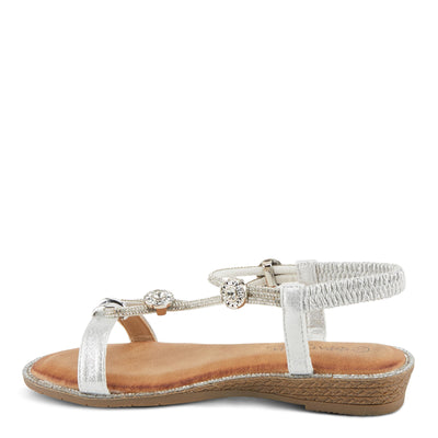 PATRIZIA Women's CHARMER T-Strap Flat Sandals Silver EU 41 / US 9.5-10