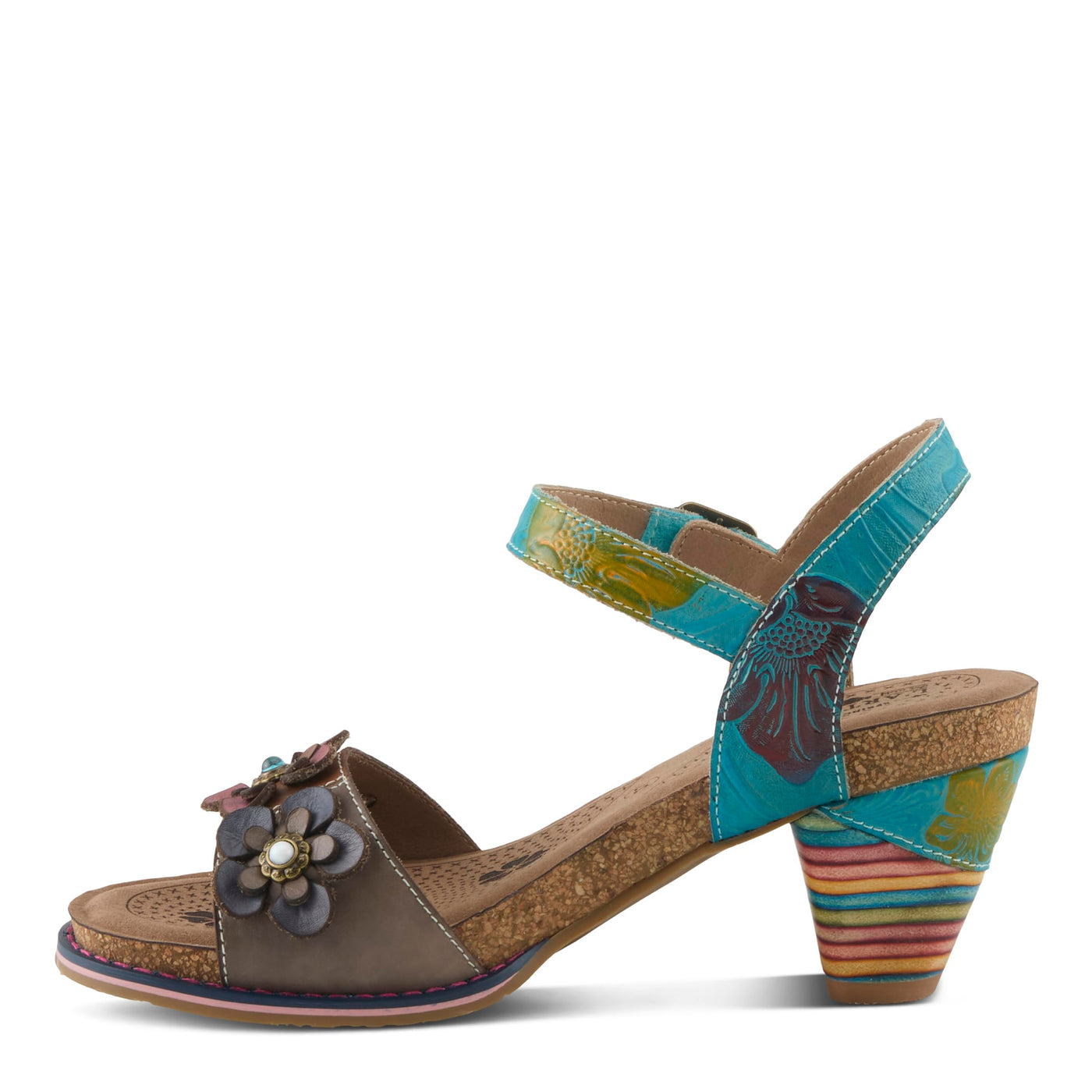 L'Artiste by Spring Step Women's Bluesky Sandal, Turquiose Multi, 9.5-10