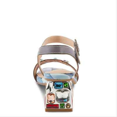 Spring Step L'Artiste Women's ILUMINADA Jewel Heel Sandals - Sparkling Glamour and Sophisticated Comfort