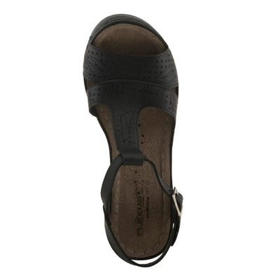 Flexus Natala Slingback Women's Sandal | Sandals for Women with Perforated Upper, Leather Insole and Comfort Wedge Heel,Black EU 40 / US 9