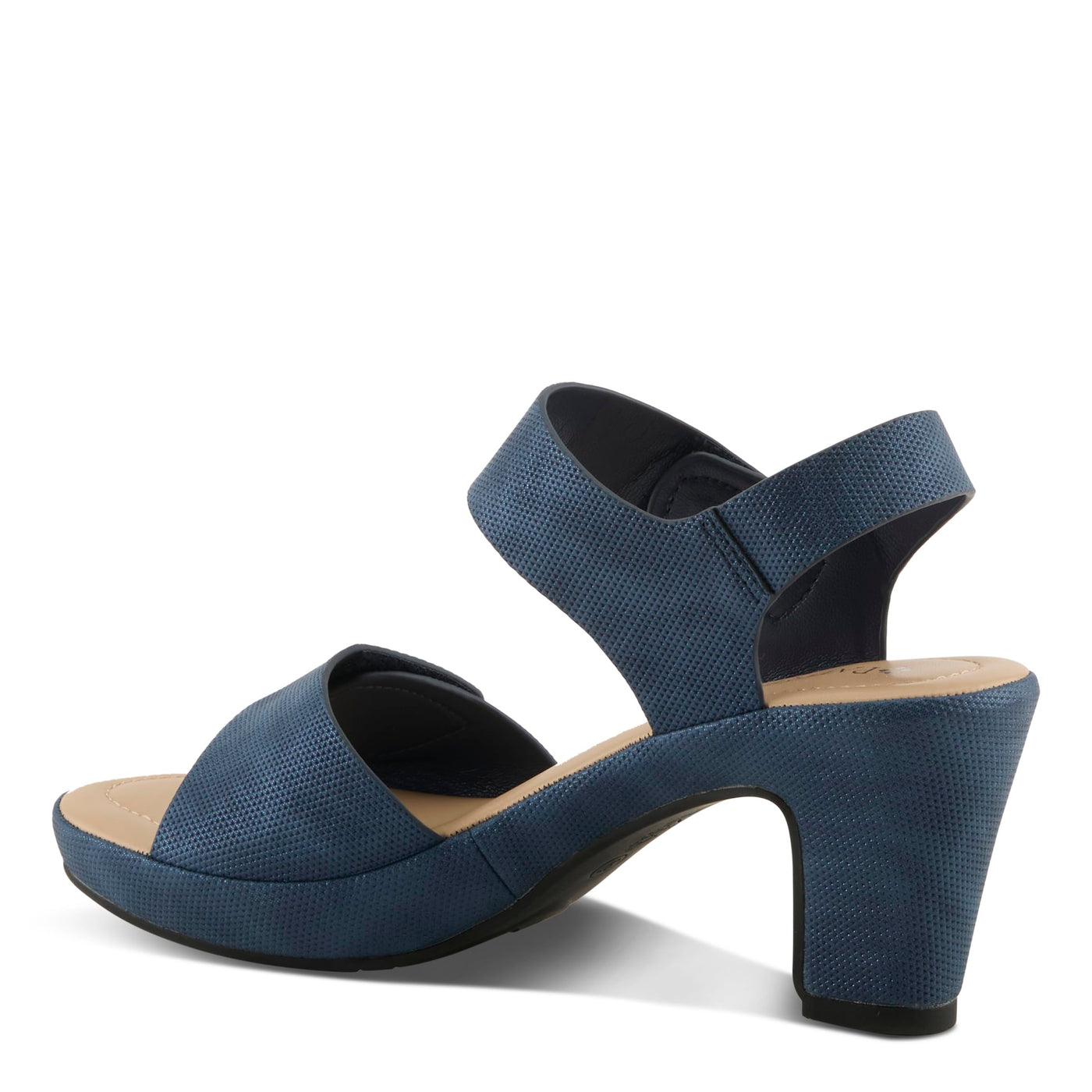 PATRIZIA Women's DADE-WOVEN Hook and Loop Sandals - Textured Faux Leather with Gold Button Accents, Adjustable Fit BLUE EU 39 / US 8.5