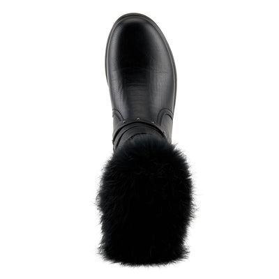 Flexus Women's YAMINA Platform Booties with Faux Fur Shaft, Lug Sole, and Inner Zipper Closure