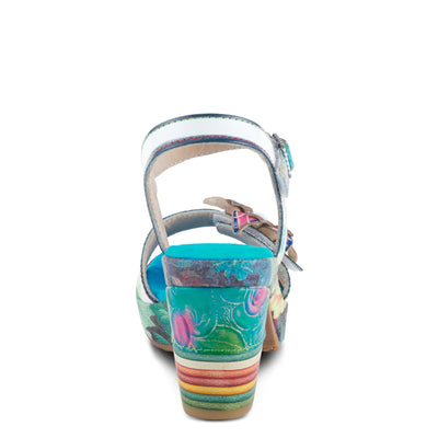 Spring Step L'Artiste Women's Leilanie Quarter Strap Sandal White Multi EU 36 / US 5.5-6