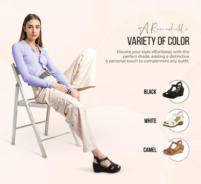 Flexus Natala Slingback Women's Sandal | Sandals for Women with Perforated Upper, Leather Insole and Comfort Wedge Heel,Black EU 38 / US 7.5-8