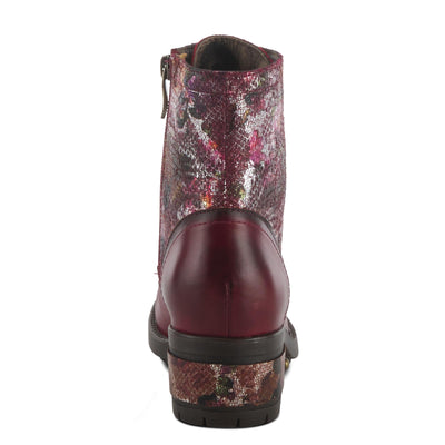Spring Step L'Artiste Women's Marty-Met Leather Bootie Bordeaux Multi EU 37 / US 6.5-7