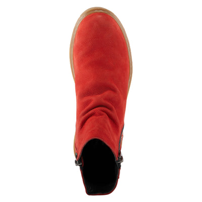 Spring Step Women's Addlyn Nubuck Leather Bootie Red Nubuck EU 35 / US 5