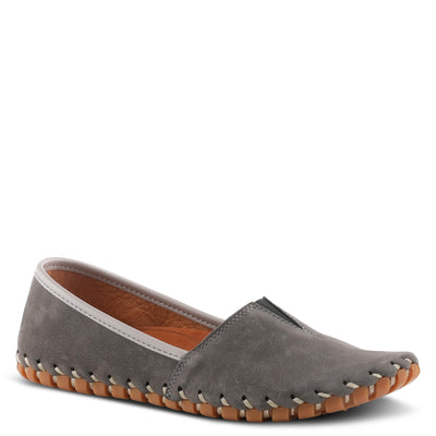 Spring Step Kathaleta Shoes for Women - Ladies Slip-On Shoes with Rubber Outsole - Comfortable Leather Shoes for Womens - Grey EU 38 / US 7.5-8