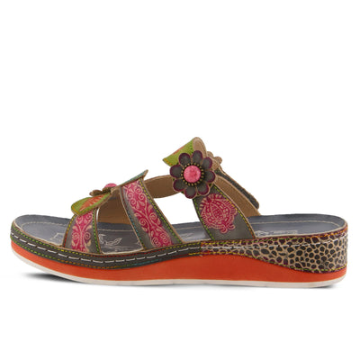 L'Artiste Women's Pillow Leather Slide Sandal