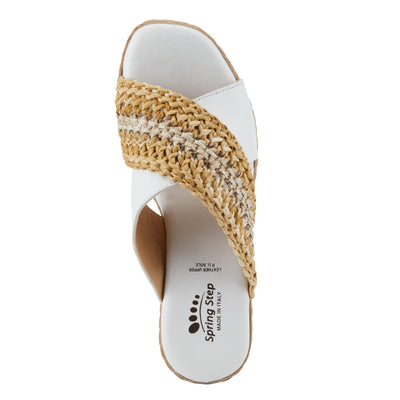Spring Step Women's Fazzina Slide Wedge Sandal White EU 39 / US 8.5