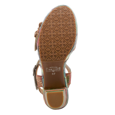 Spring Step L'Artiste Women's Leilanie Quarter Strap Sandal Tan Multi EU 35 / US 5