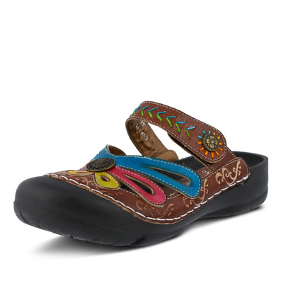 L'artiste by Spring Step Women's Copa Flat Sandal, Brown/Multi, 39 EU/8.5 M US