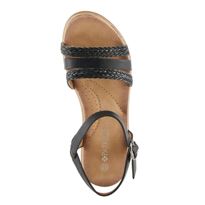 PATRIZIA Women's ZINOVIA Braided Strap Wedge Sandals Black Multi EU 41 / US 9.5-10