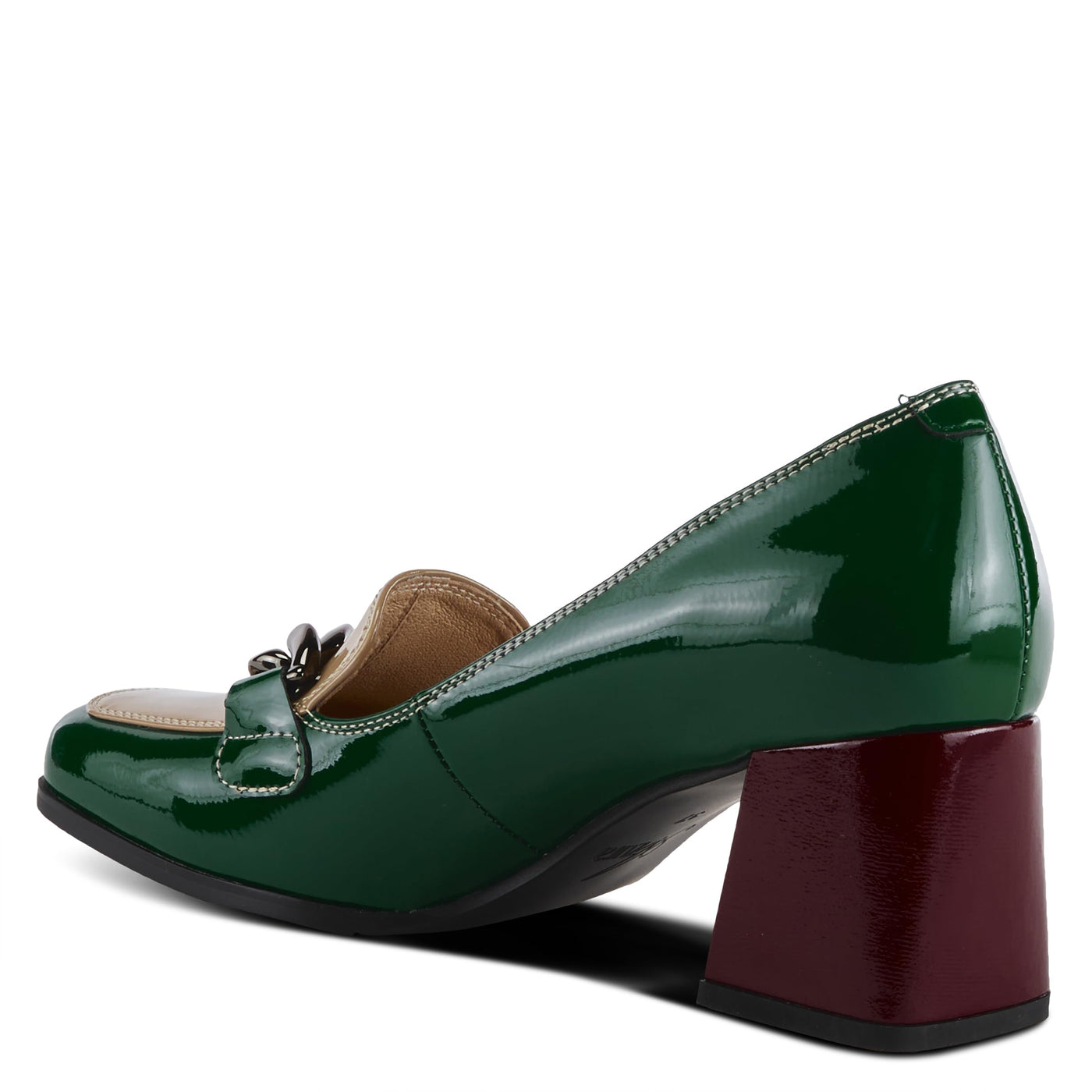 Azura Women's Luzish Leather Heeled Shoe Green Multi Patent EU 36 / US 5.5-6