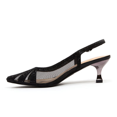 Ninety Union Macy Rhinestone Trimmed Sling Back, Black, 7