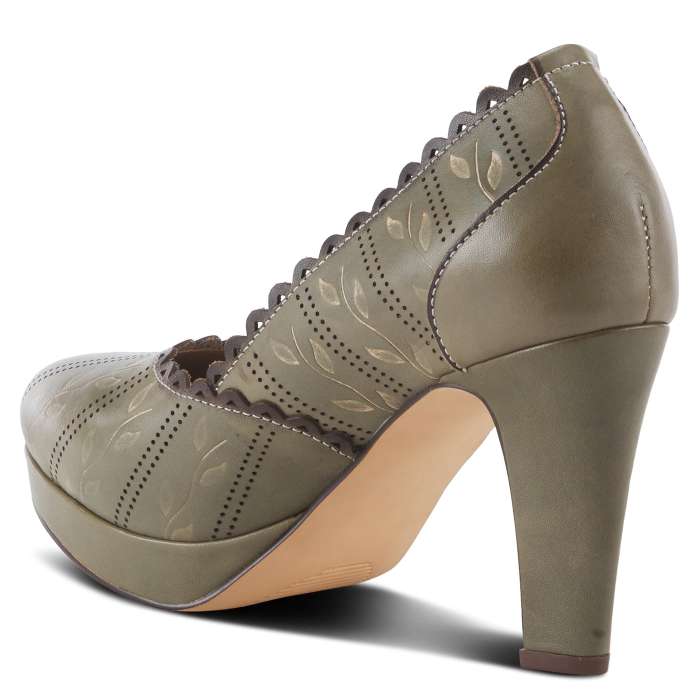 Spring Step L'Artiste Women's Zurisis Leather Heel Olive Green EU 39 / US 8.5