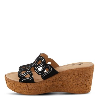 Spring Step Women's Mssteamy Slide Wedge Sandal Black Suede EU 35 / US 5