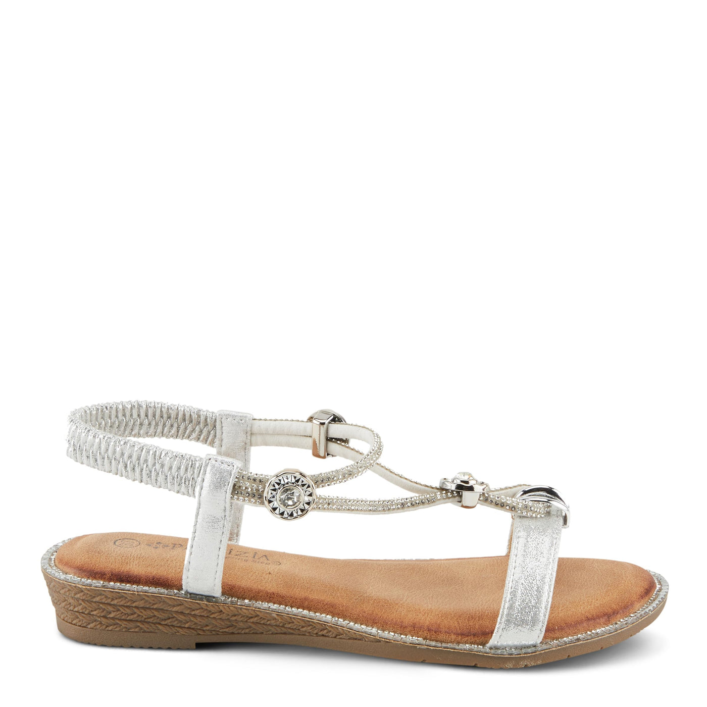 PATRIZIA Women's CHARMER T-Strap Flat Sandals Silver EU 41 / US 9.5-10