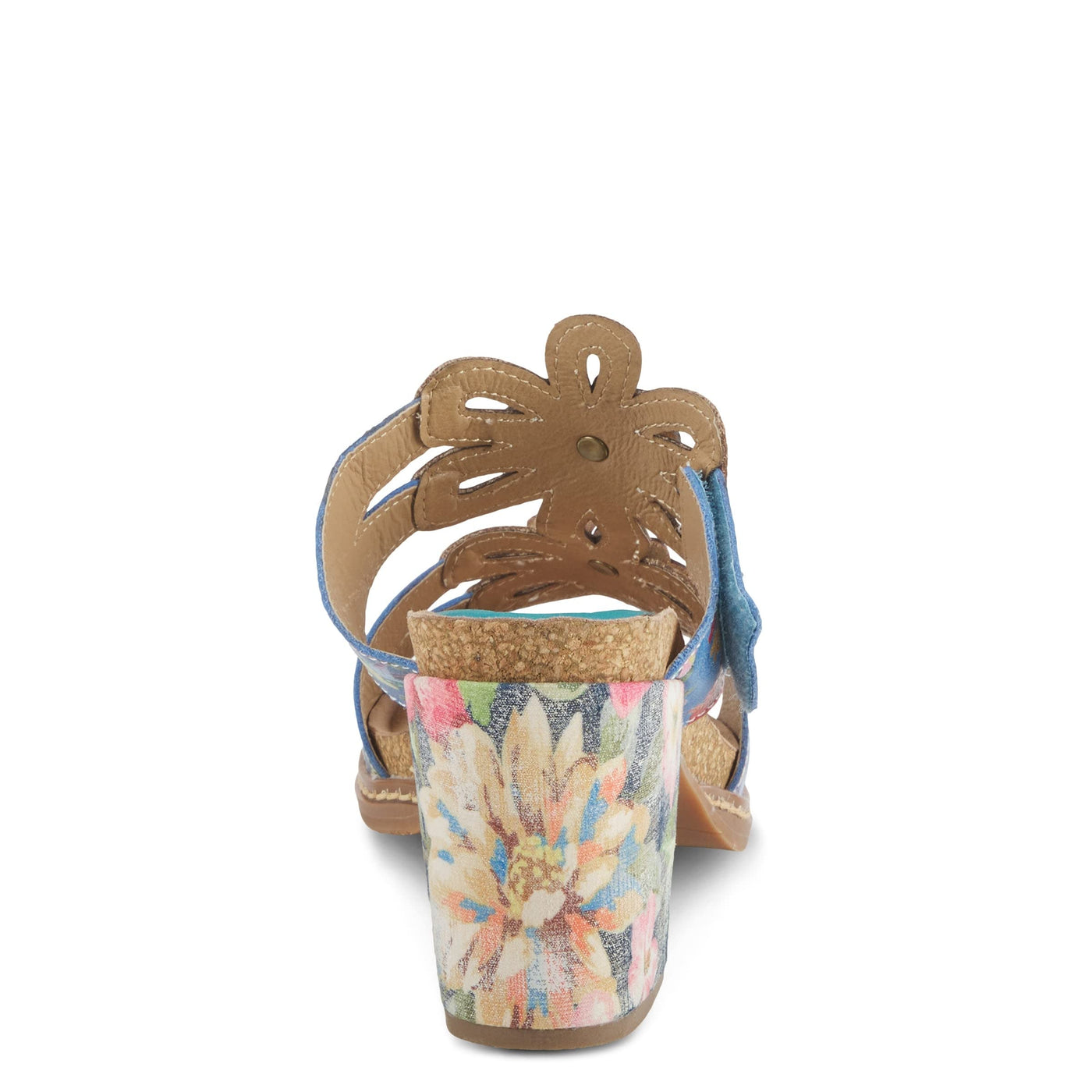 Spring Step L'Artiste Women's Gwena Slide High Heel Sandal Blue Multi EU 37 / US 6.5-7