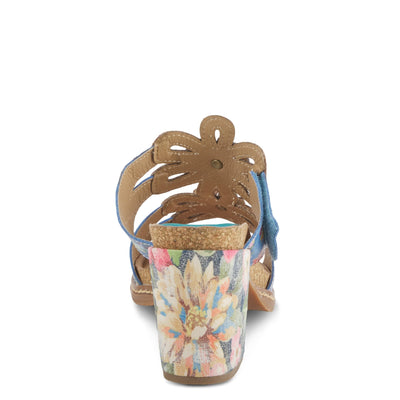 Spring Step L'Artiste Women's Gwena Slide High Heel Sandal Blue Multi EU 37 / US 6.5-7