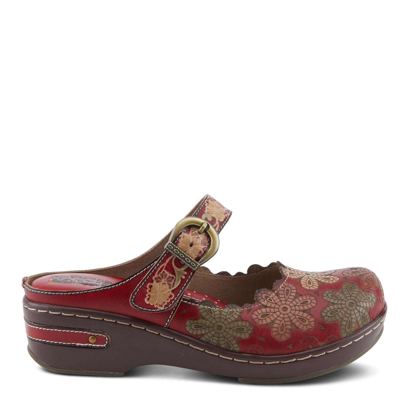 L'Artiste by Spring Step Women's Flochino Clog, Red Multi, 6