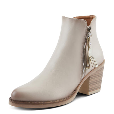 PATRIZIA Women's ALRK Heeled Booties with Fringe Tassels, Zipper Closure, and Western-Inspired Design Bone EU 36 / US 5.5-6