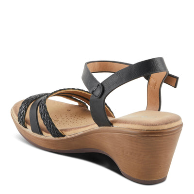 PATRIZIA Women's ZINOVIA Braided Strap Wedge Sandals Black Multi EU 41 / US 9.5-10