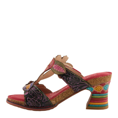 Spring Step L'Artiste Women's Rossie Slide High Heel SandalRed Multi EU 36 / US 5.5-6