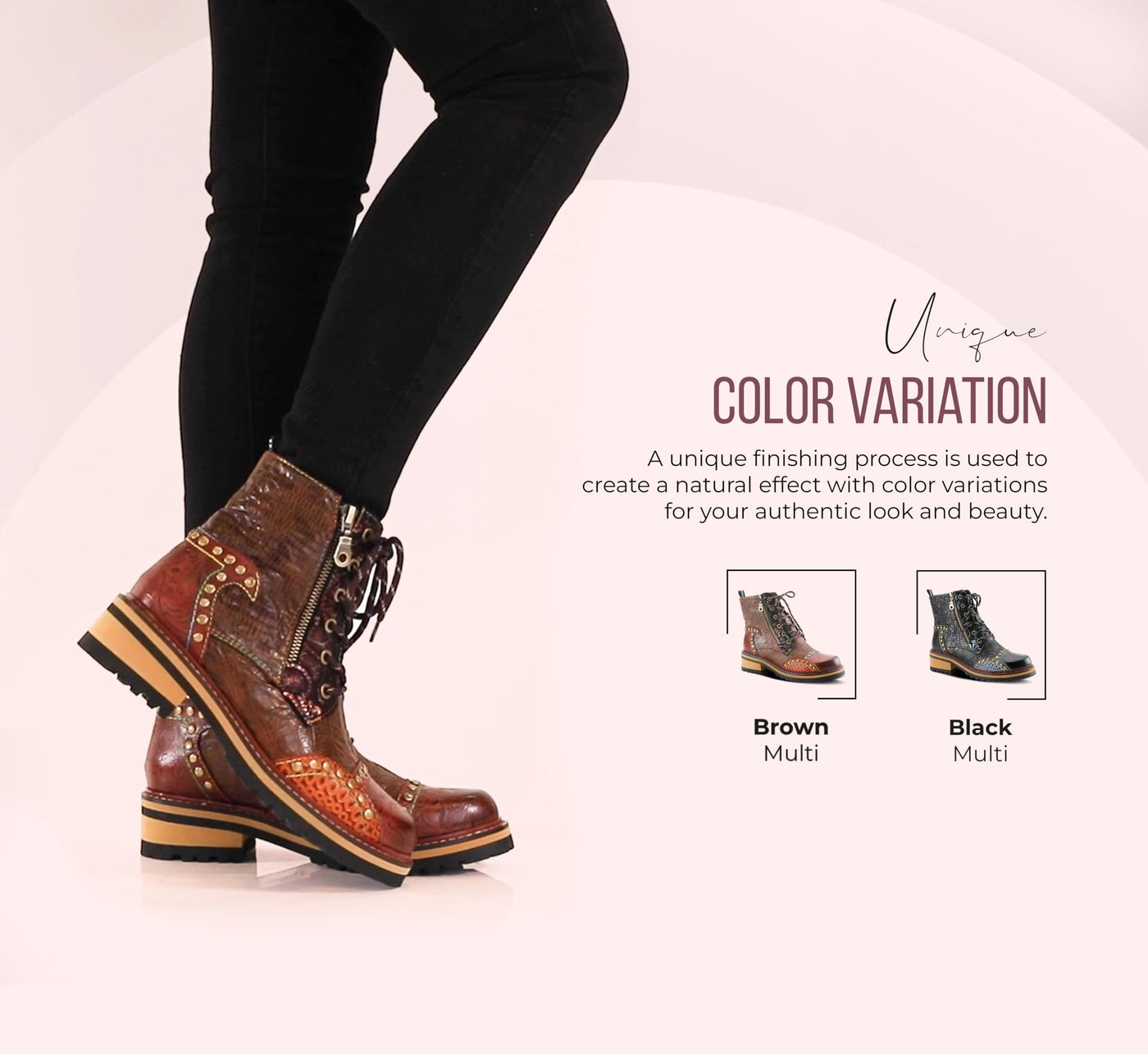 Spring Step L'Artiste Women's Rugup Bootie Brown Multi EU 40 / US 9