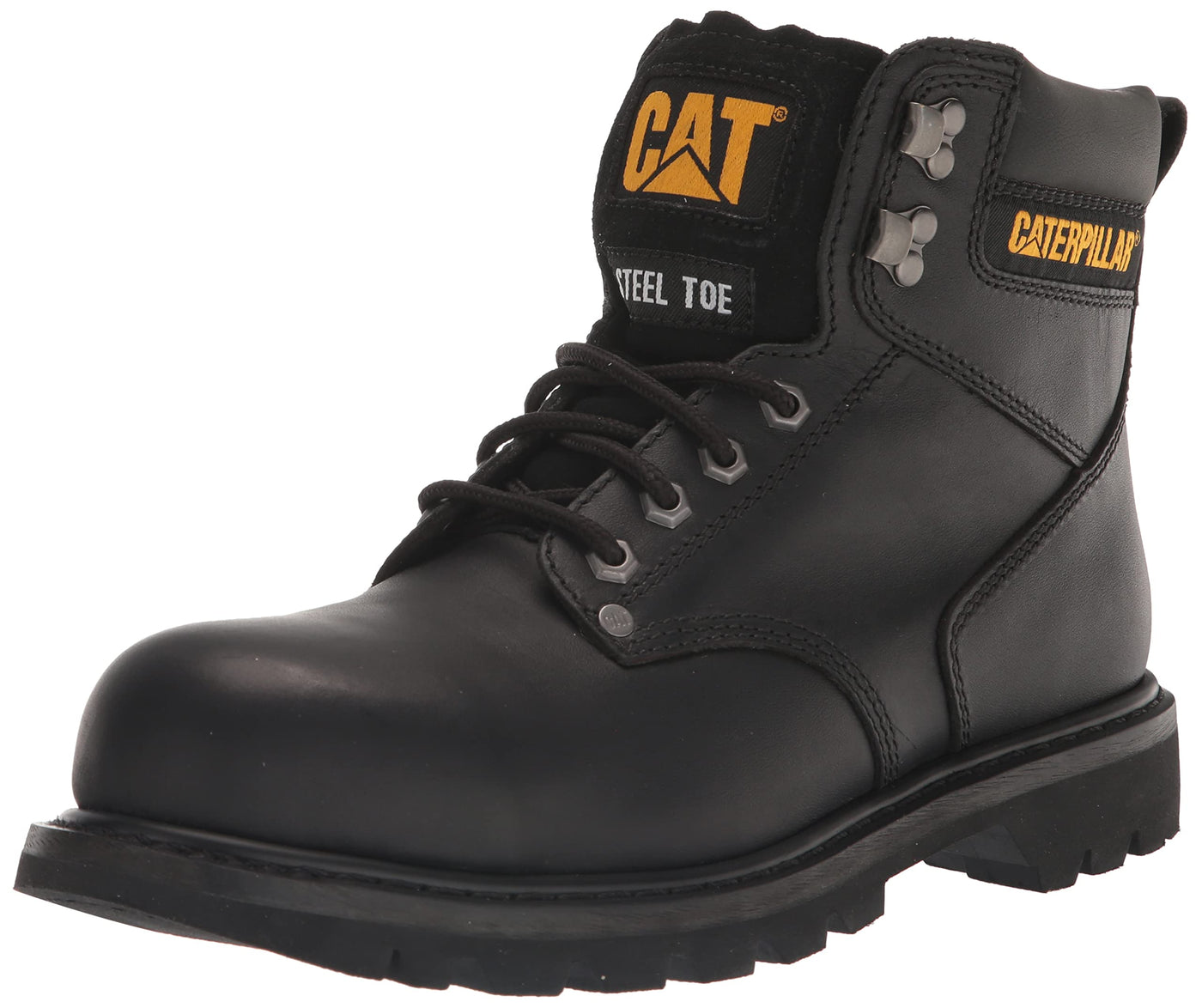 Caterpillar Men's Footwear Second Shift Steel Toe Slip Resistant Work Boots - Black, Size 9.5